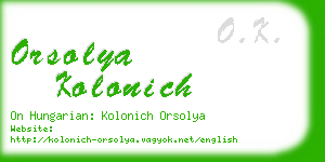 orsolya kolonich business card